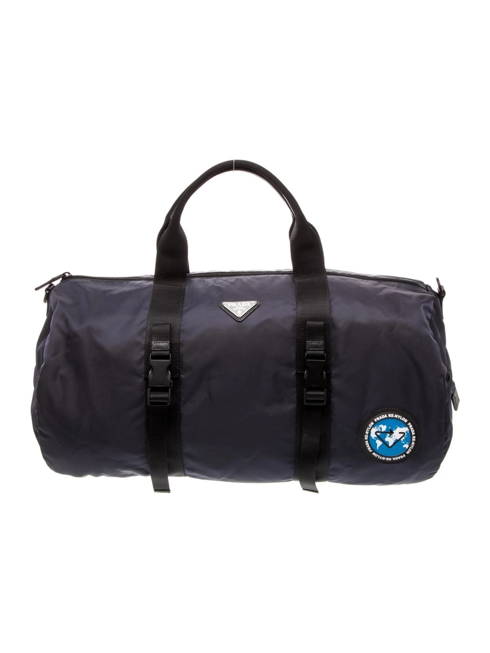 Prada Black Nylon Duffel with Webbing Straps